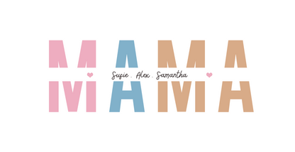 Mama Mug with Kids Names | Personalized Color Accent Coffee Mug (11/15 oz)